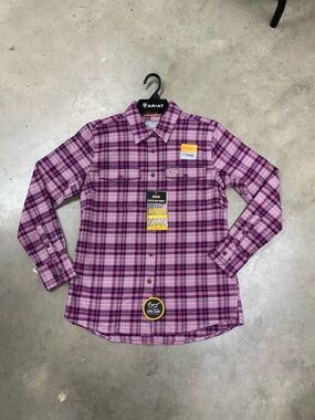 Ariat Pink and Purple Plaid Button-Down Shirt